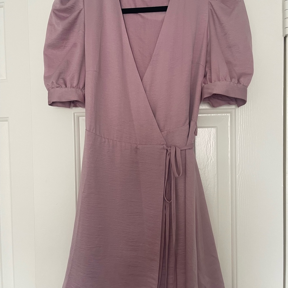 Elegant Mauve Wrap Dress